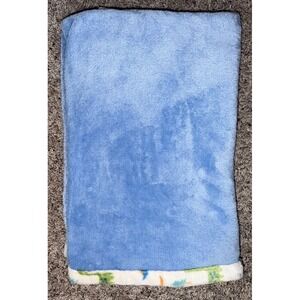 Le Bebe FAVORITE Blue Dinosaur Trim Plush Baby Blanket Lovey 37x32